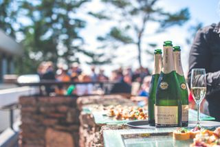 Vihkimisen jälkeen nautittiin tervetulomaljoista ja pienistä cocktailherkuista