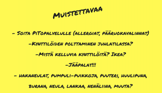 Kuinkakohan monta muistilistaa kirjoitetaan keskimäärin per häät?